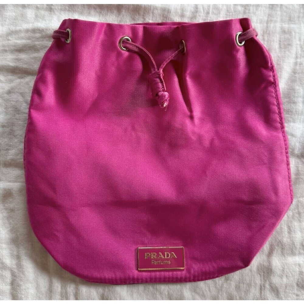 Prada Parfume Drawstring Clutch Pink Colorful